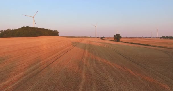 Luftaufnahme von Windrädern zur Stromerzeugung — Stockvideo