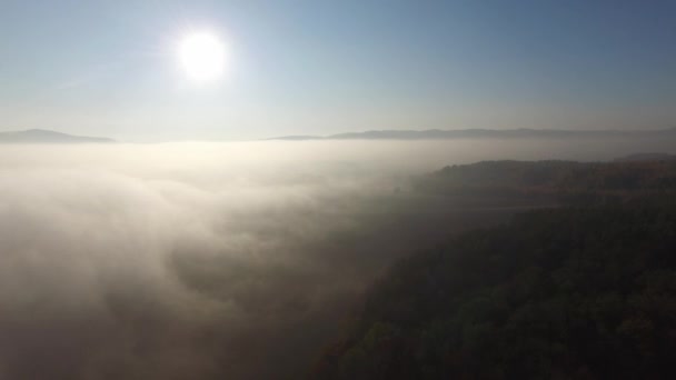 Scenic flight above clouds — Stock Video