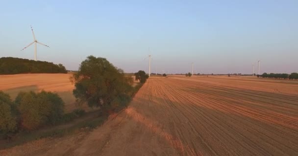 Zdjęcia lotnicze mocy generowania wiatraków — Wideo stockowe