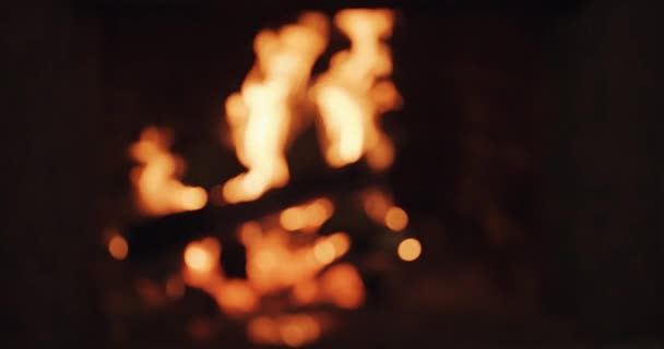 Slow motion of Fireplace burning — Stock Video