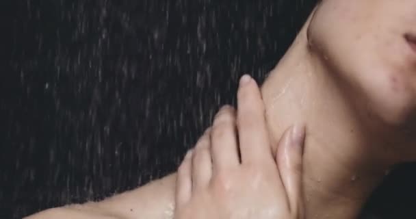 Beautiful woman taking shower — Stock Video