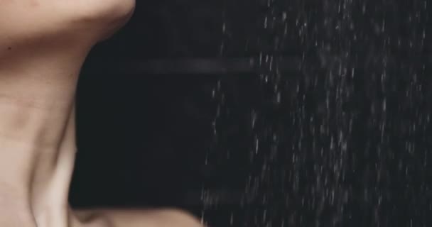 Beautiful woman taking shower — Stock Video