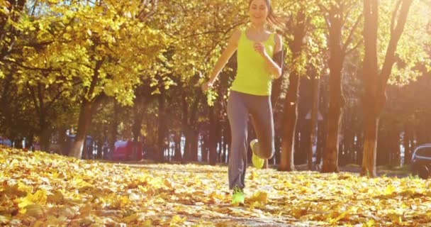 Modello di fitness femminile jogging — Video Stock
