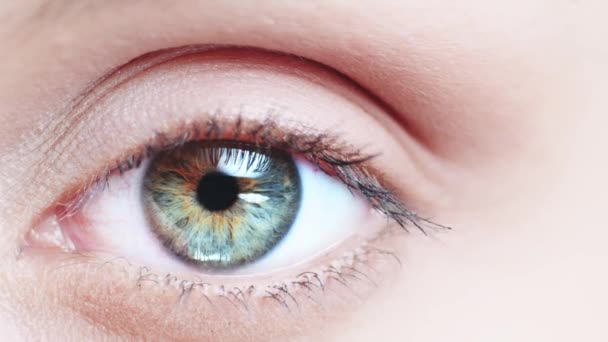 Gros plan oeil féminin clignotant 