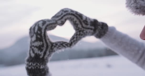 Hands makes the shape of heart sign — Stock Video