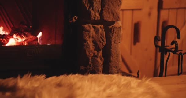 Уютный горящий огонь — стоковое видео