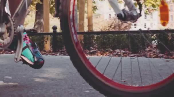 Steadicam-Aufnahme von Radfahrergruppe — Stockvideo