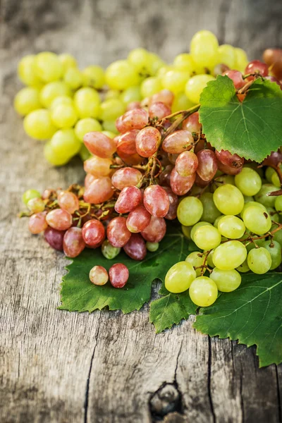 Uvas maduras em uma mesa de madeira — Fotografia de Stock