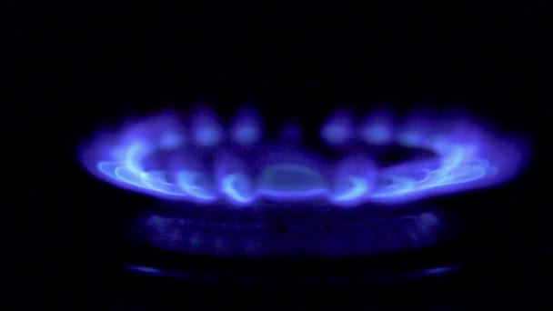 Plyn z kuchyňského plynového sporáku — Stock video