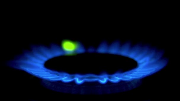 Plyn z kuchyňského plynového sporáku — Stock video
