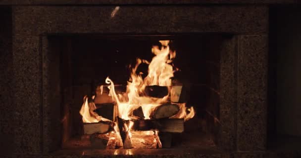 Heimelig brennendes Feuer — Stockvideo