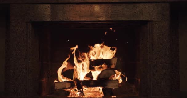 Cozy burning fire — Stock Video