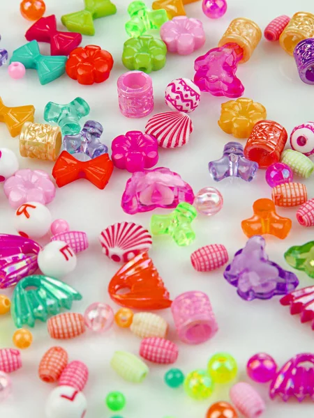 Colorful Plastic Beads Handmade — Stock Photo, Image