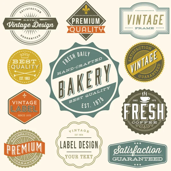 Desain label vintage - Stok Vektor