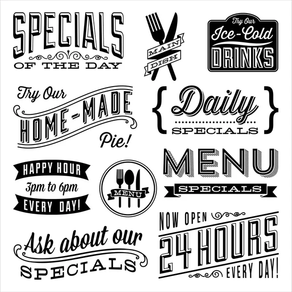 Modèles de menu vintage — Image vectorielle