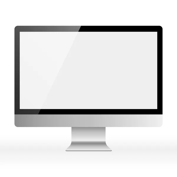 Desktop Computer with Blank White Screen — Stock Vector