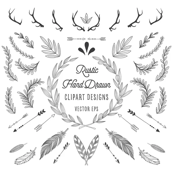 Set de diseños rústicos — Vector de stock