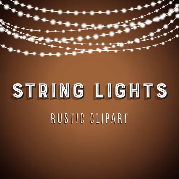 Rustieke String Lights achtergrond — Stockvector