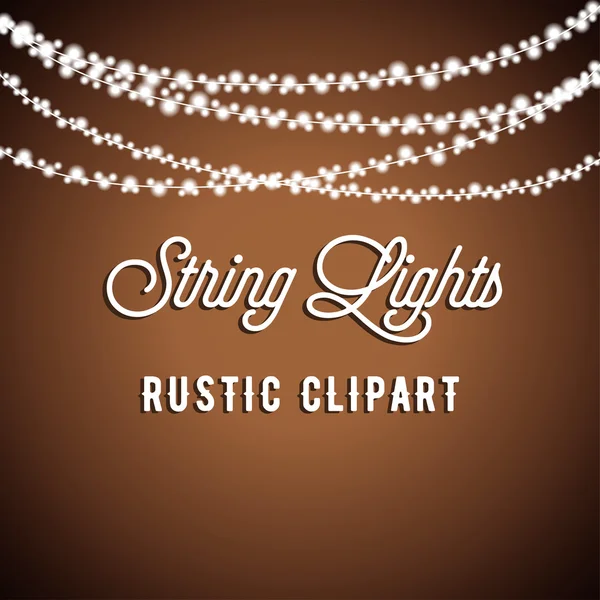 Rústico String Lights fundo — Vetor de Stock