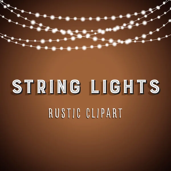 Rustieke String Lights achtergrond — Stockvector