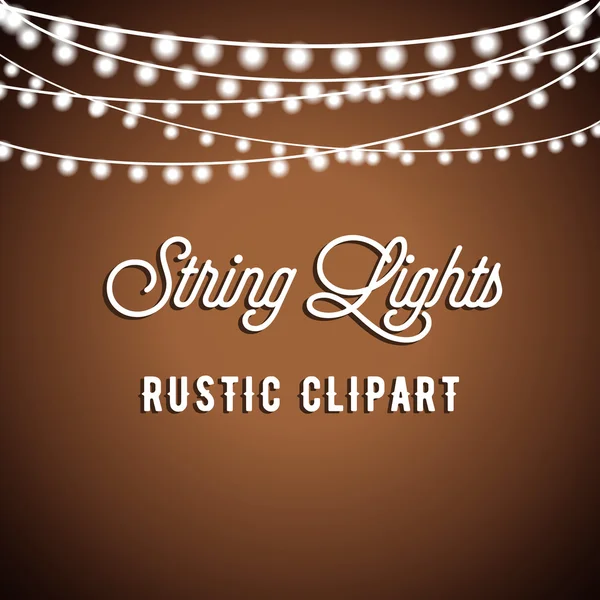 Fond de lumières à cordes rustiques — Image vectorielle