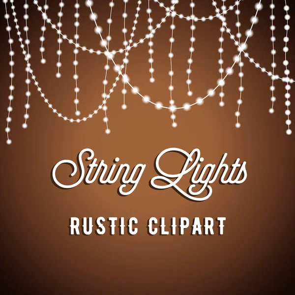 Rústico String Lights fundo — Vetor de Stock