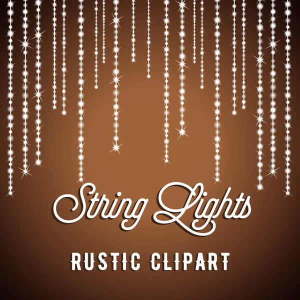 Rustic String Lights Background — Stock Vector