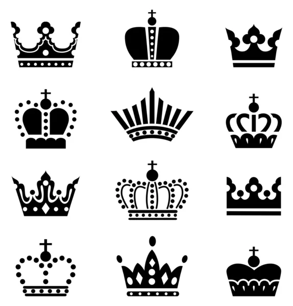 Iconos de corona — Vector de stock