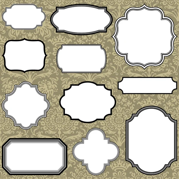 damasko arka plan üzerinde Vintage çerçeveler