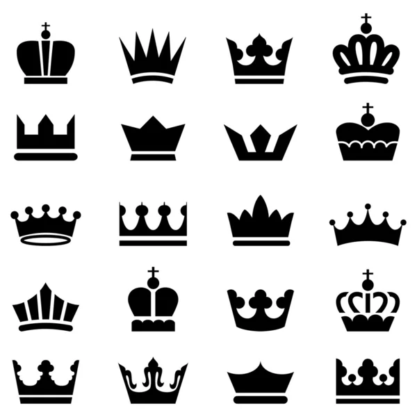 Iconos de corona — Vector de stock
