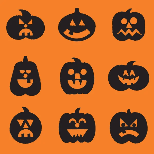 Set zucche di Halloween — Vettoriale Stock