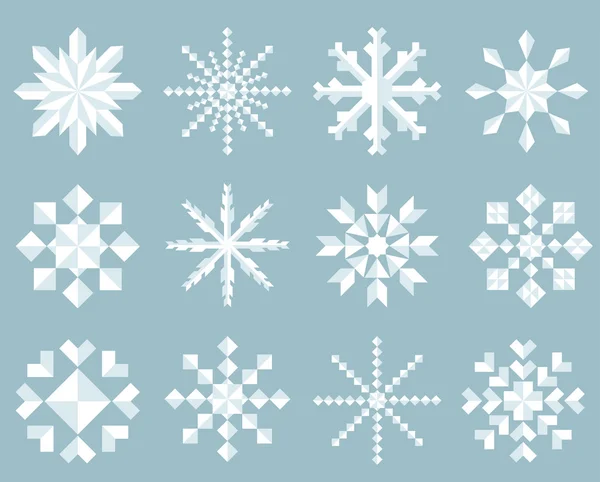 Ensemble d'icône de flocon de neige — Image vectorielle