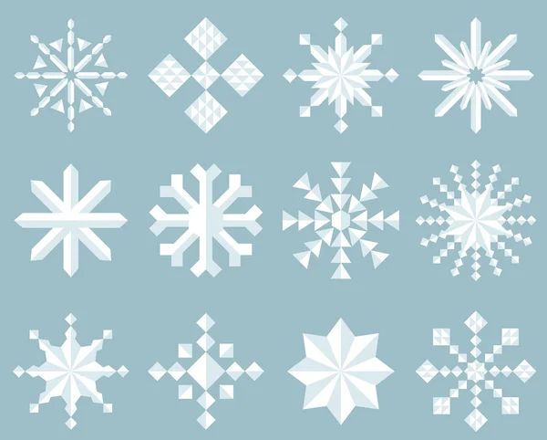 Conjunto de icono de copo de nieve — Archivo Imágenes Vectoriales