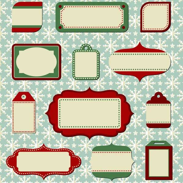 Retro Holiday Labels and Tags — Stock Vector