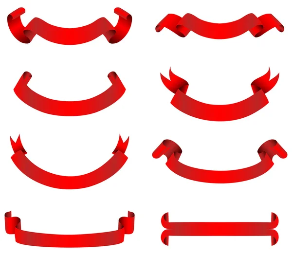 빨간색 배너 세트 — 스톡 벡터