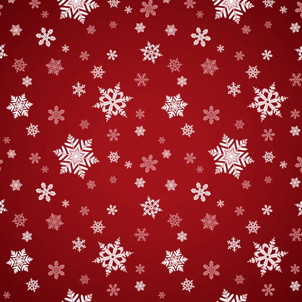Red Snowflake Seamless Pattern — Stock Vector