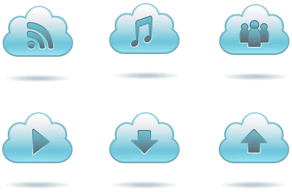 Icônes Cloud de données Illustrations De Stock Libres De Droits