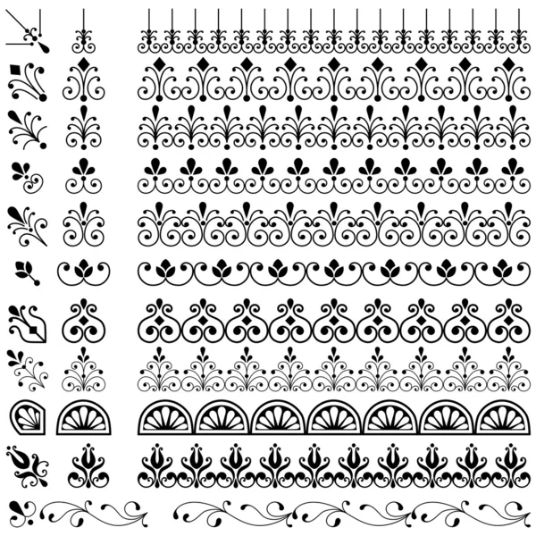 Conjunto de fronteras repetitivas — Archivo Imágenes Vectoriales