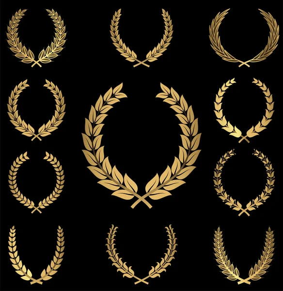 Coronas de oro — Vector de stock