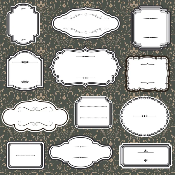damasko arka plan üzerinde Vintage çerçeveler