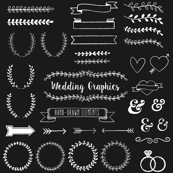 Lavagna Wedding Clip Art — Vettoriale Stock