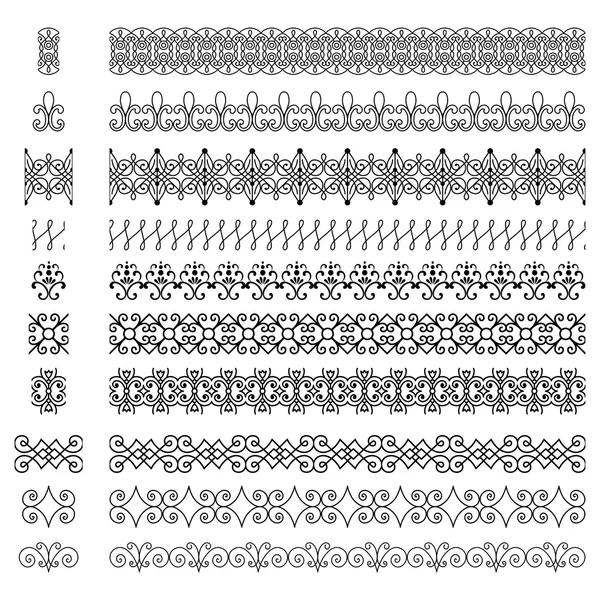 Repeating Borders Set — Stock Vector