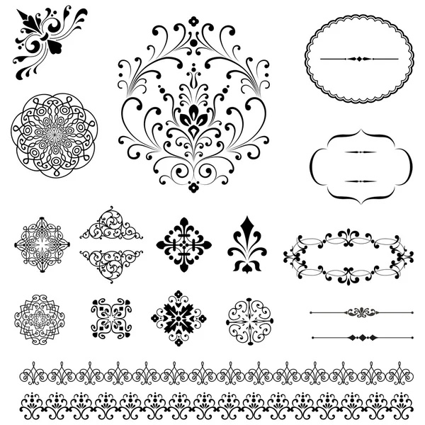 Ornaments & Borders Set — Stock Vector