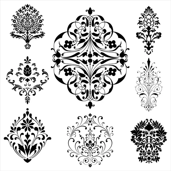 Ornamentos de damasco — Vector de stock