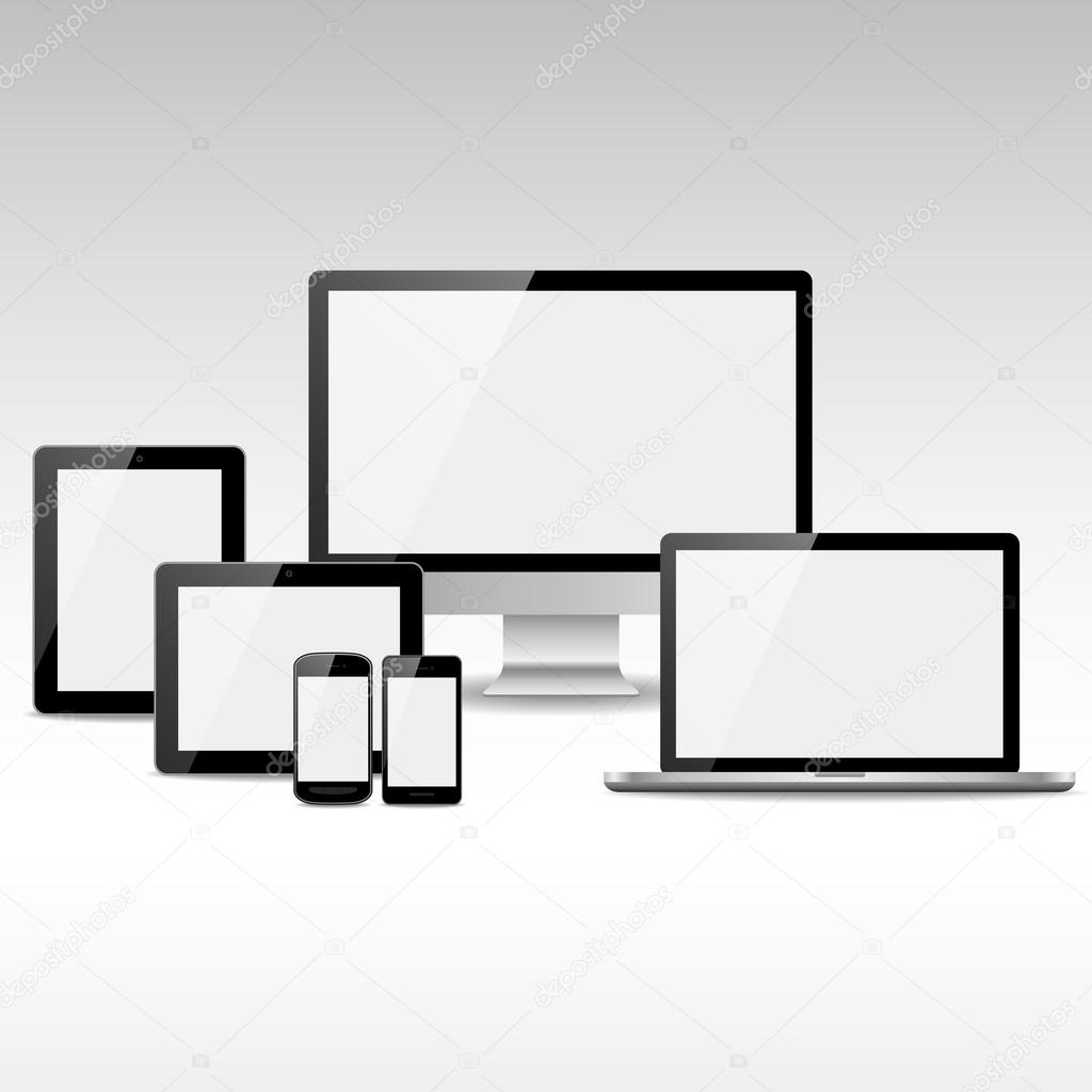 Computers, Tablets and Phones with White Screens