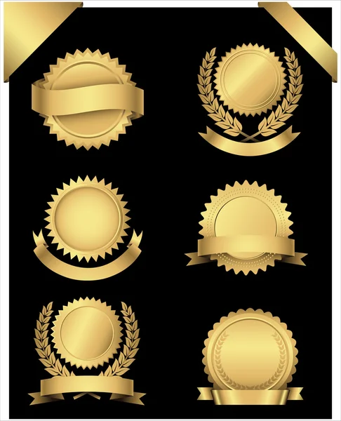 Gold Seals and Corners — Stock Vector