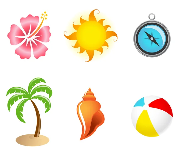 Conjunto de ícones tropicais —  Vetores de Stock