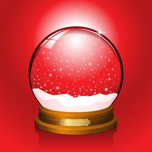 Červená snow globe — Stockový vektor