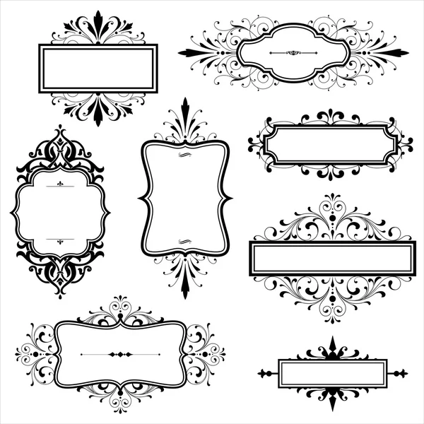 Molduras vintage com pergaminhos —  Vetores de Stock