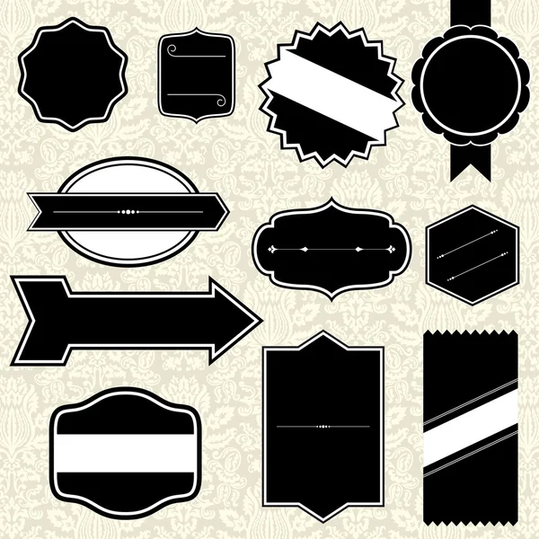 Damasko arka plan üzerinde Retro çerçeveler